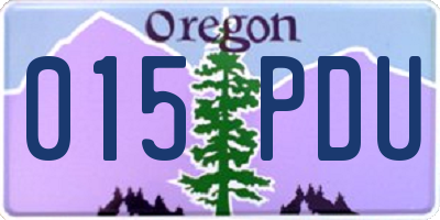 OR license plate 015PDU
