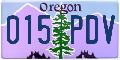 OR license plate 015PDV