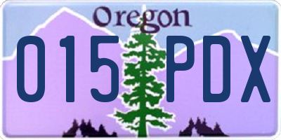 OR license plate 015PDX