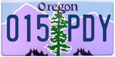 OR license plate 015PDY