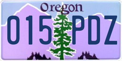 OR license plate 015PDZ