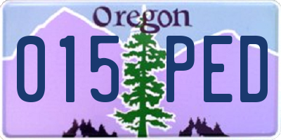OR license plate 015PED