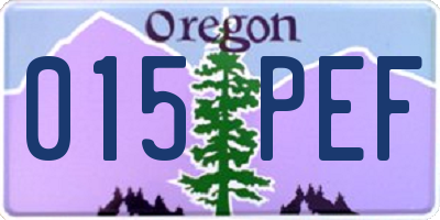 OR license plate 015PEF
