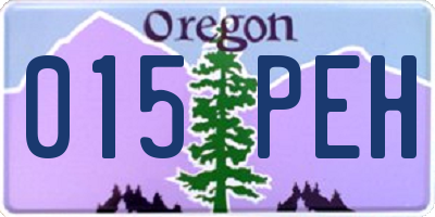 OR license plate 015PEH
