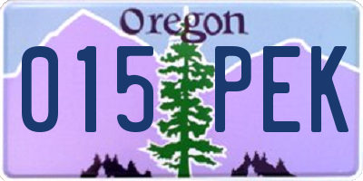 OR license plate 015PEK