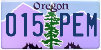 OR license plate 015PEM