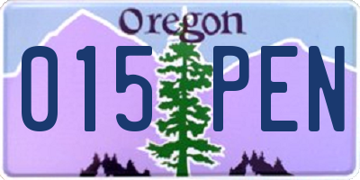 OR license plate 015PEN