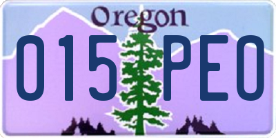 OR license plate 015PEO