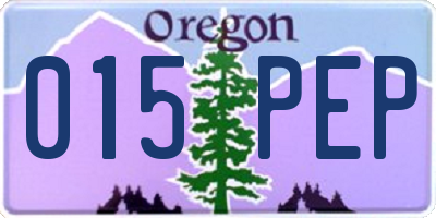 OR license plate 015PEP