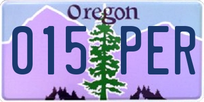 OR license plate 015PER