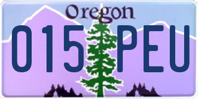 OR license plate 015PEU