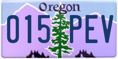 OR license plate 015PEV