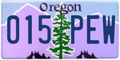 OR license plate 015PEW