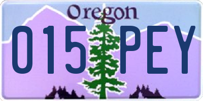 OR license plate 015PEY