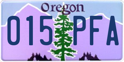 OR license plate 015PFA