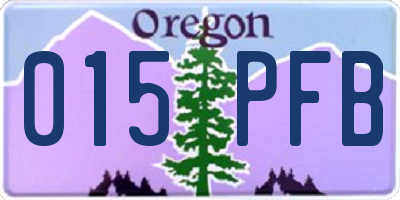 OR license plate 015PFB