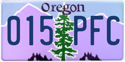OR license plate 015PFC
