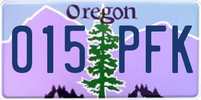 OR license plate 015PFK