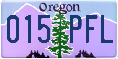 OR license plate 015PFL