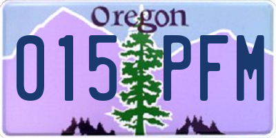 OR license plate 015PFM