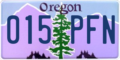 OR license plate 015PFN