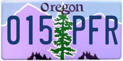 OR license plate 015PFR