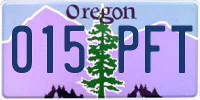 OR license plate 015PFT