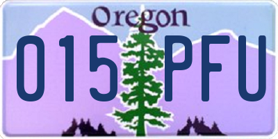 OR license plate 015PFU