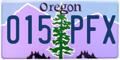 OR license plate 015PFX