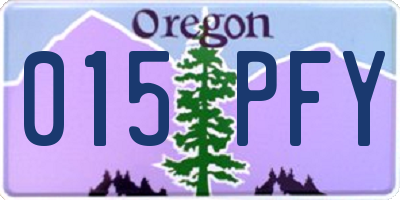 OR license plate 015PFY