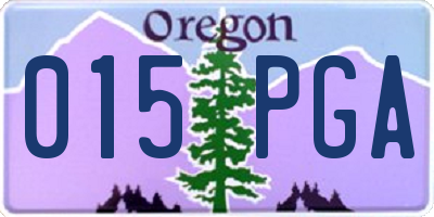 OR license plate 015PGA