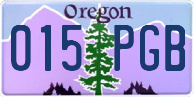 OR license plate 015PGB