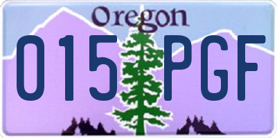 OR license plate 015PGF