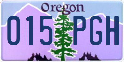 OR license plate 015PGH