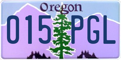 OR license plate 015PGL