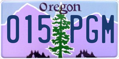 OR license plate 015PGM