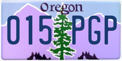OR license plate 015PGP