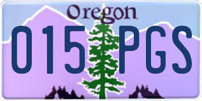 OR license plate 015PGS