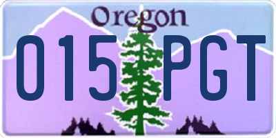 OR license plate 015PGT