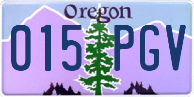 OR license plate 015PGV