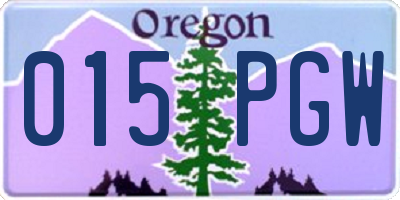 OR license plate 015PGW