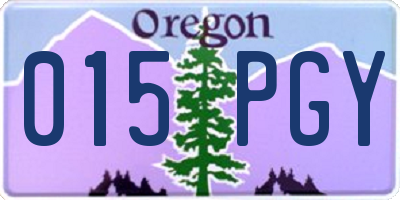 OR license plate 015PGY