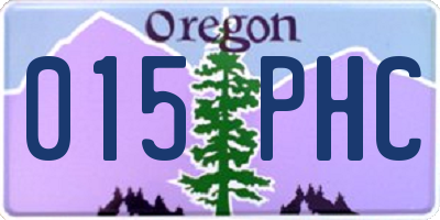 OR license plate 015PHC