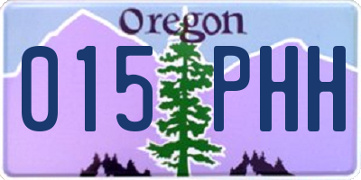 OR license plate 015PHH