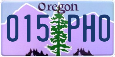 OR license plate 015PHO