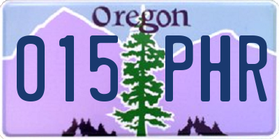 OR license plate 015PHR