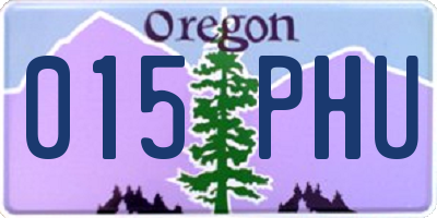 OR license plate 015PHU