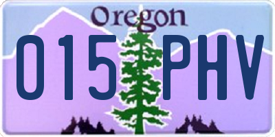 OR license plate 015PHV