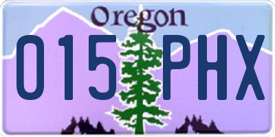 OR license plate 015PHX