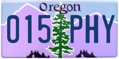 OR license plate 015PHY